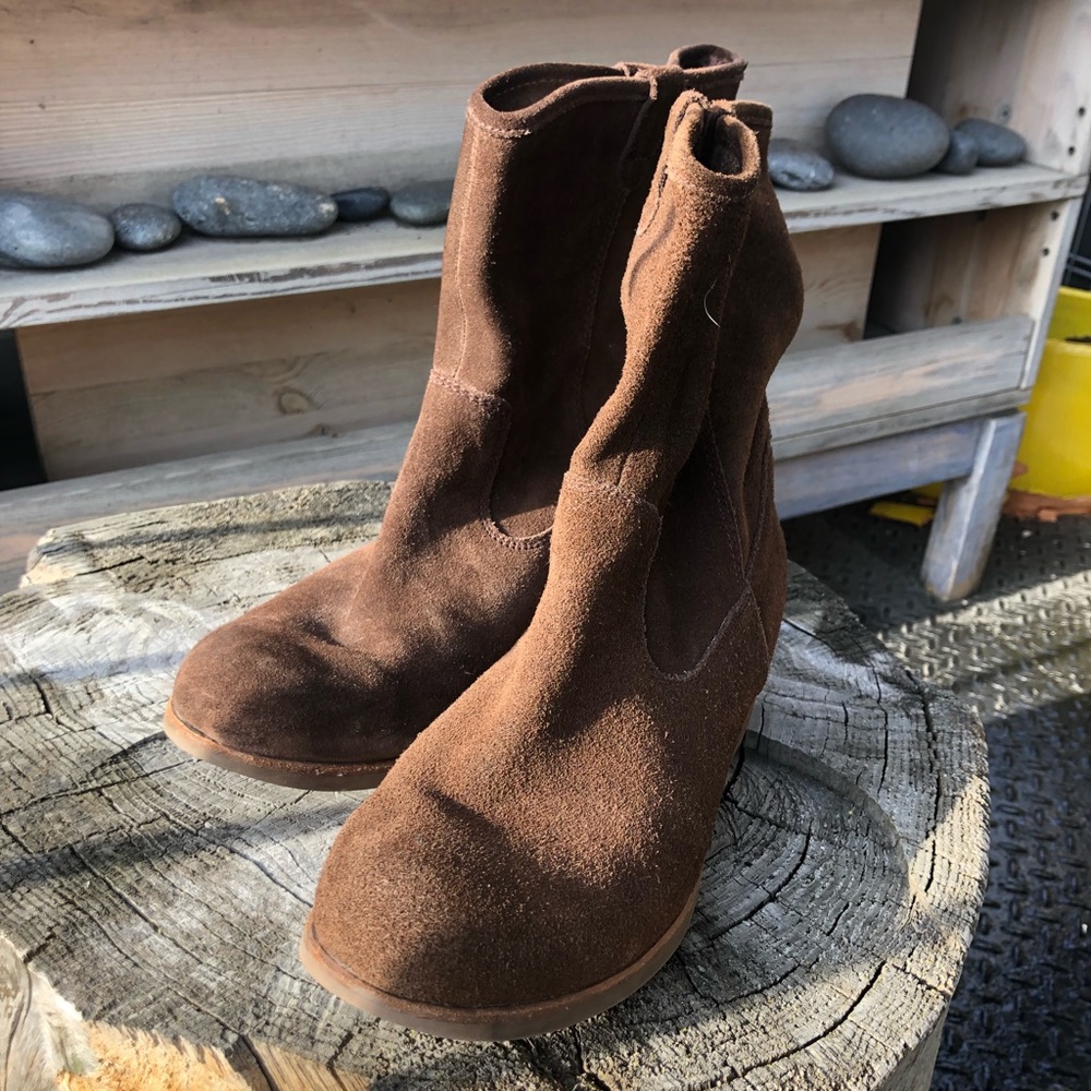 UGG Brown Suede Ankle Boots, Size 9
